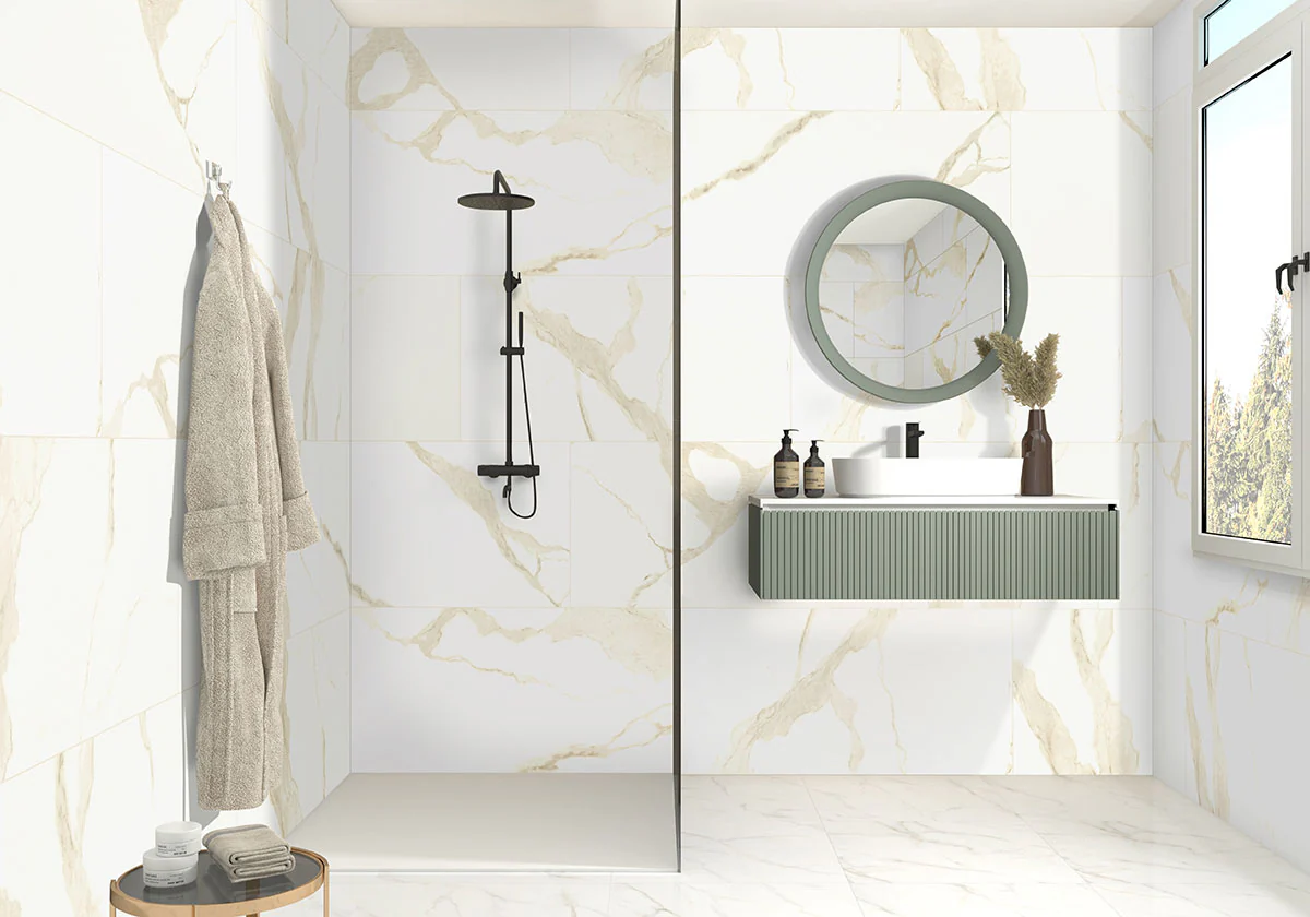 Eden Porcelain Field Tile 24X48 Calacatta Matte - Image 2