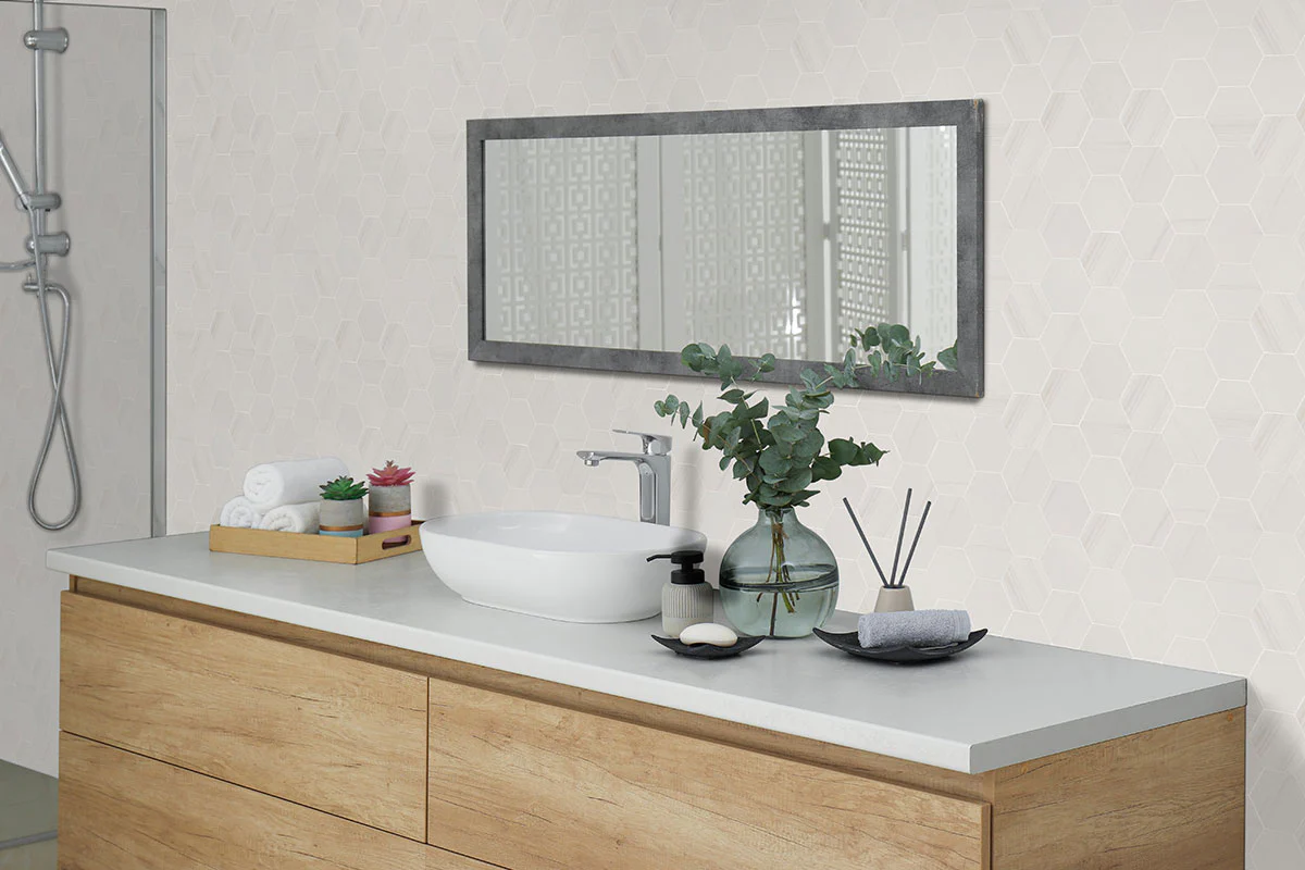 Eden 3X3 Hexagon Porcelain Mosaic 12X12 Dolomite Matte - Image 2