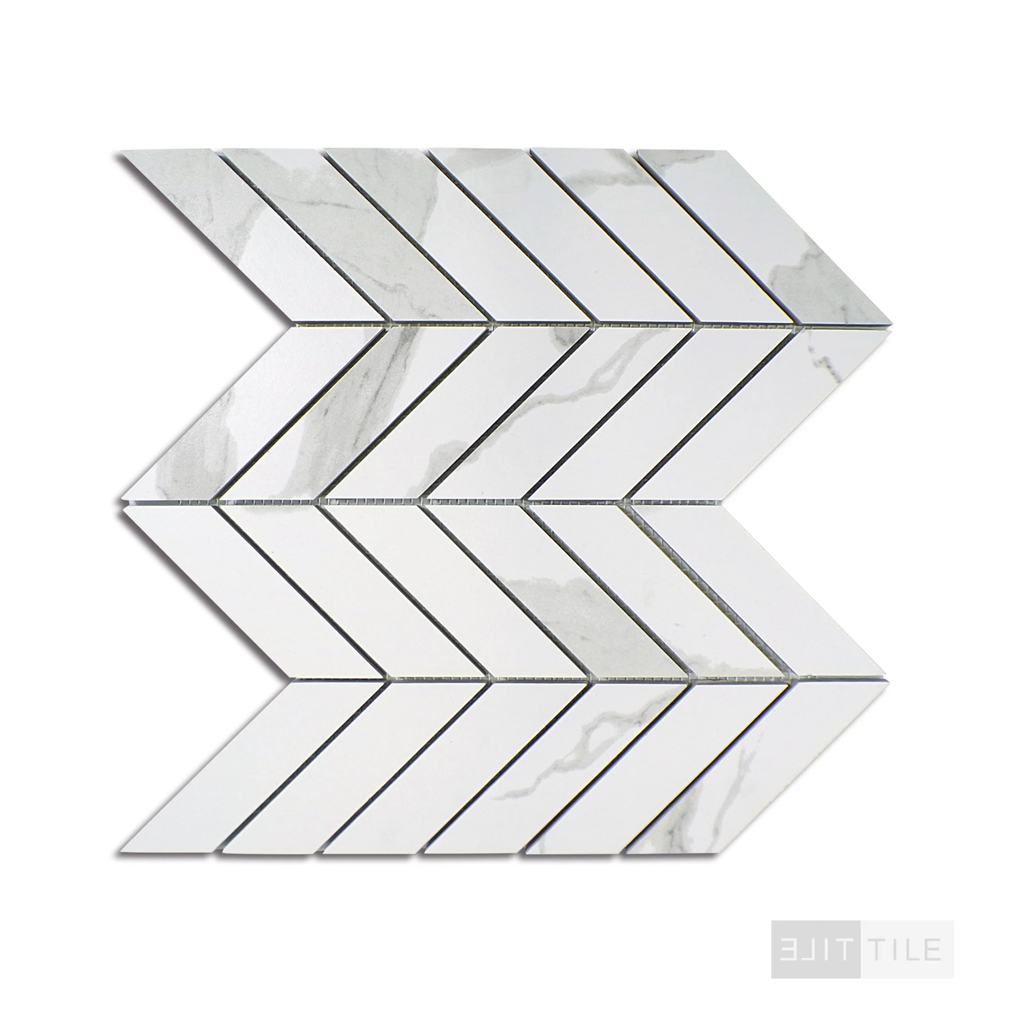 Eden Chevron Porcelain Mosaic 12X15 Statuary Matte - Image 3
