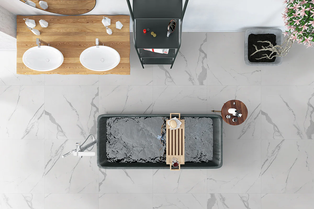 Eden Porcelain Field Tile 32X32 Statuary Matte - Image 2