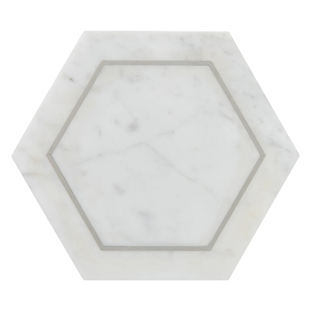 Ellington Savoy Deco 5-1/4X4-1/2 Carrara/Steel Honed - Image 2