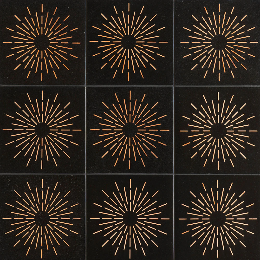 Ellington Pierre Deco 6X6 Ebony/Copper Honed