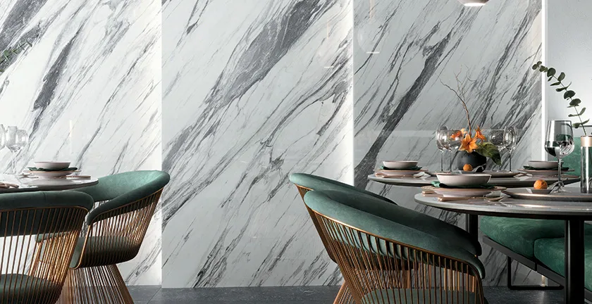 Exotic Stone Cosmopolitan Porcelain Large Format Field Tile 24X48 Statuario Fantastico Polished - Image 2