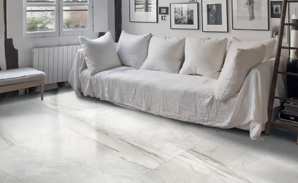 Exotic Stone Porcelain Large Format Field Tile 24X48 Da Vinci White Polished - Image 2