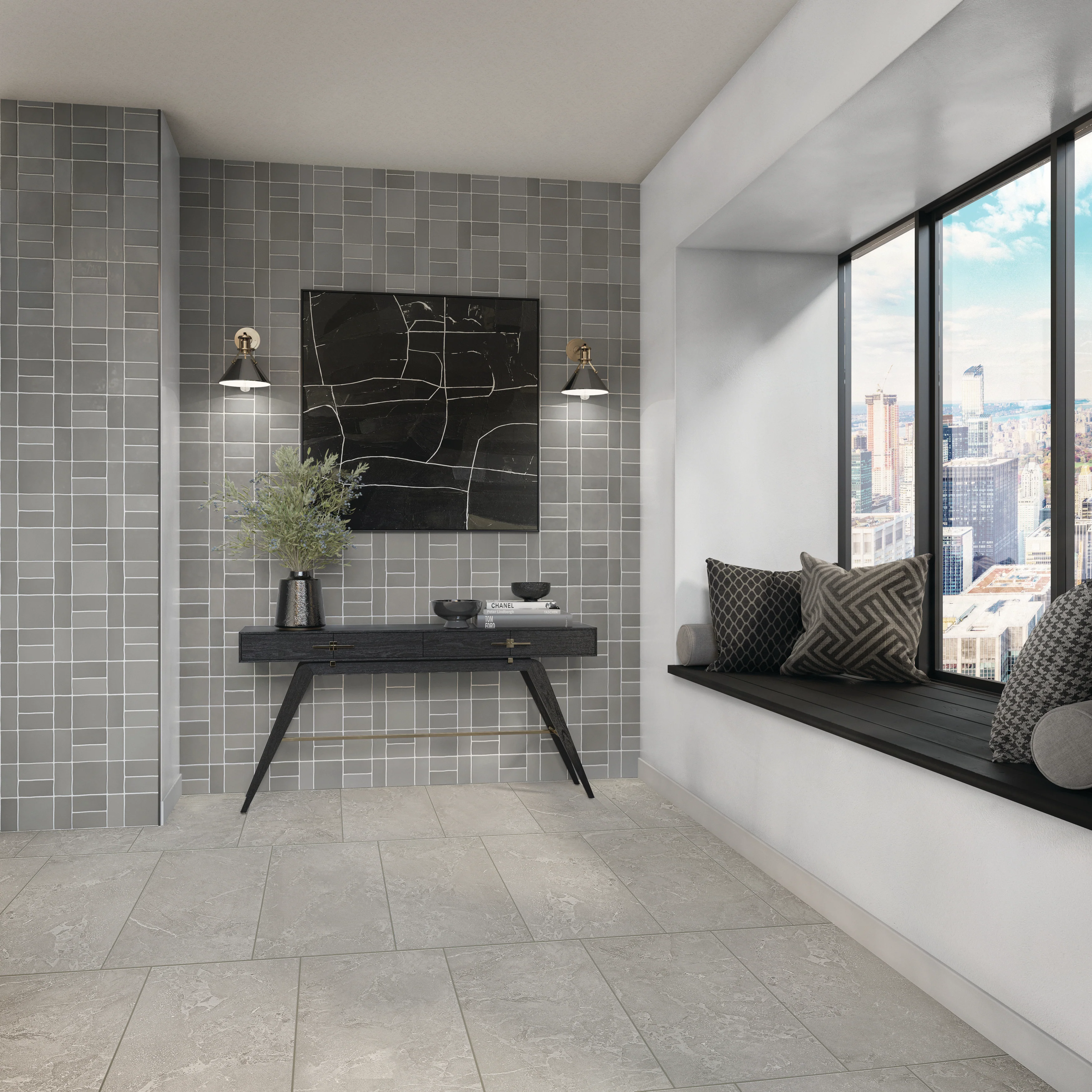 Farrier Ceramic Wall Tile 5X5 Dartmoor Grey Satin - Image 2