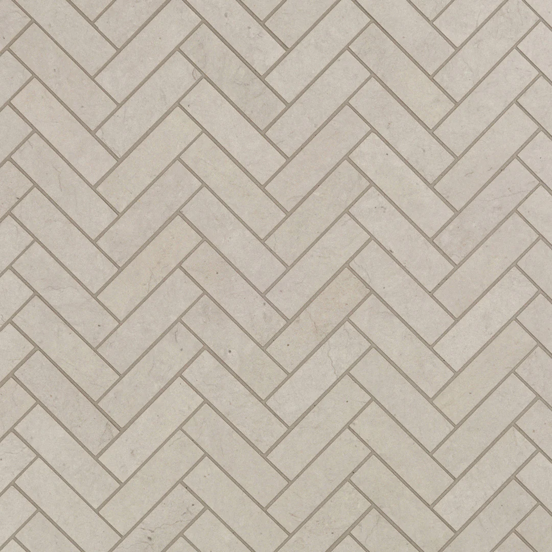 Foussana Herringbone Mosaic 13.1063X13.55 Thala Grey Brushed