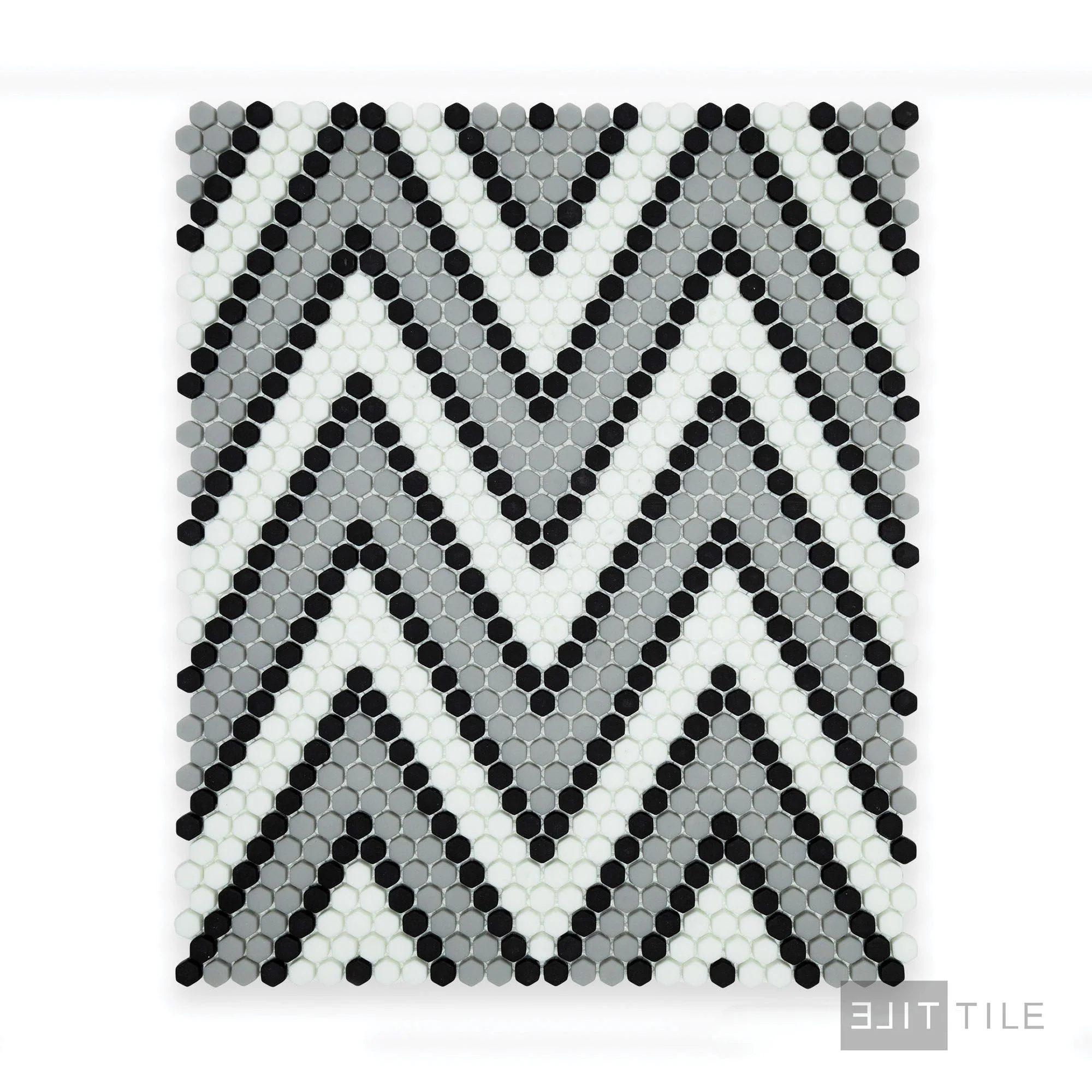 Geometro Amiens Classic 3/8" Hexagon Matte Recycled Glass Mosaic - Image 3