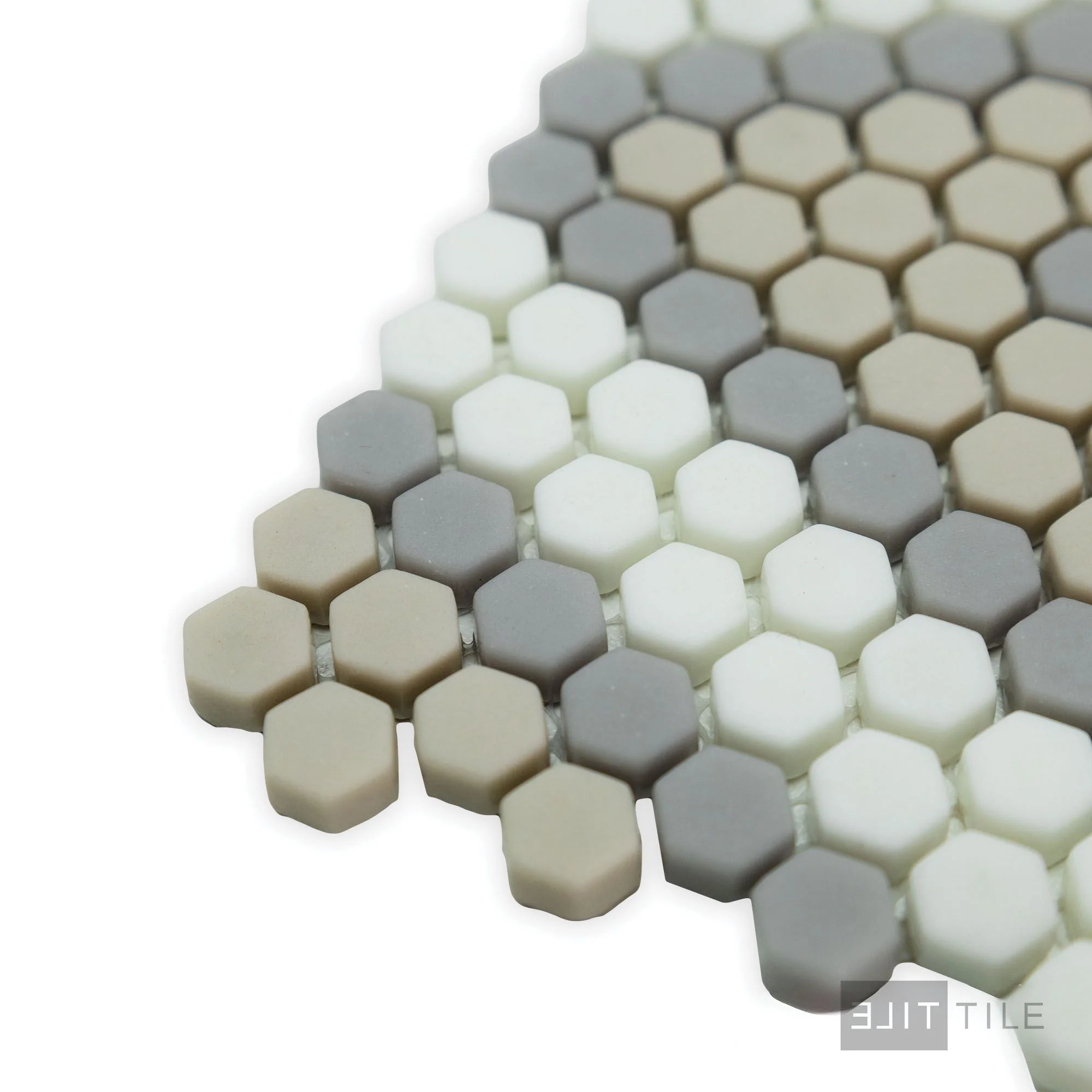 Geometro Amiens Country 3/8" Hexagon Matte Recycled Glass Mosaic - Image 4