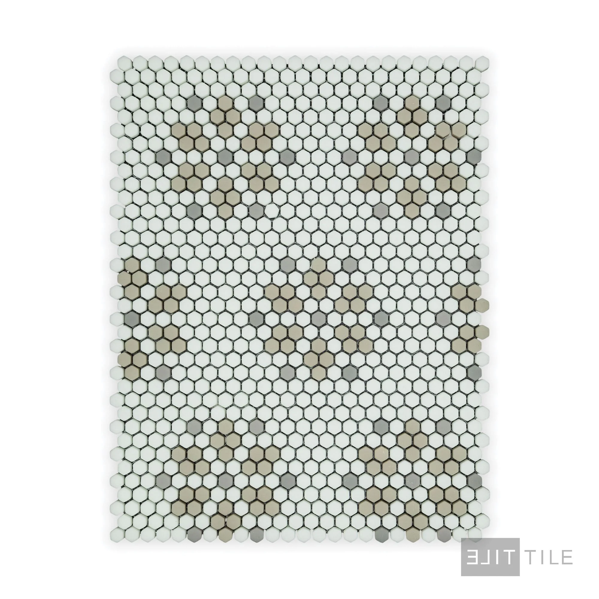Geometro Bayeux Country 3/8" Hexagon Matte Recycled Glass Mosaic - Image 3