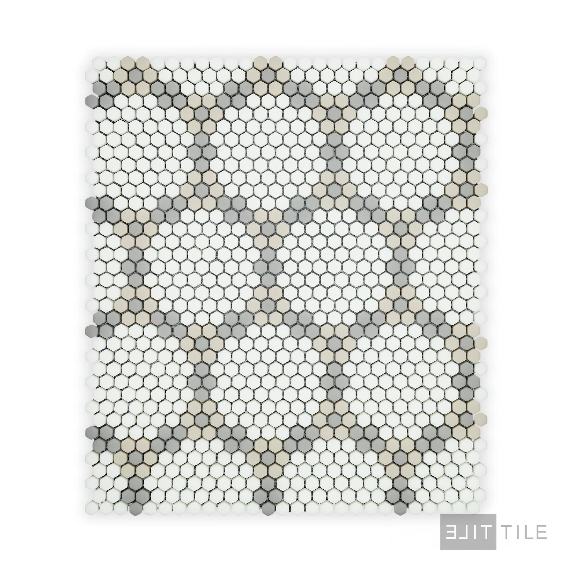Geometro Bourges Country 3/8" Hexagon Matte Recycled Glass Mosaic - Image 3