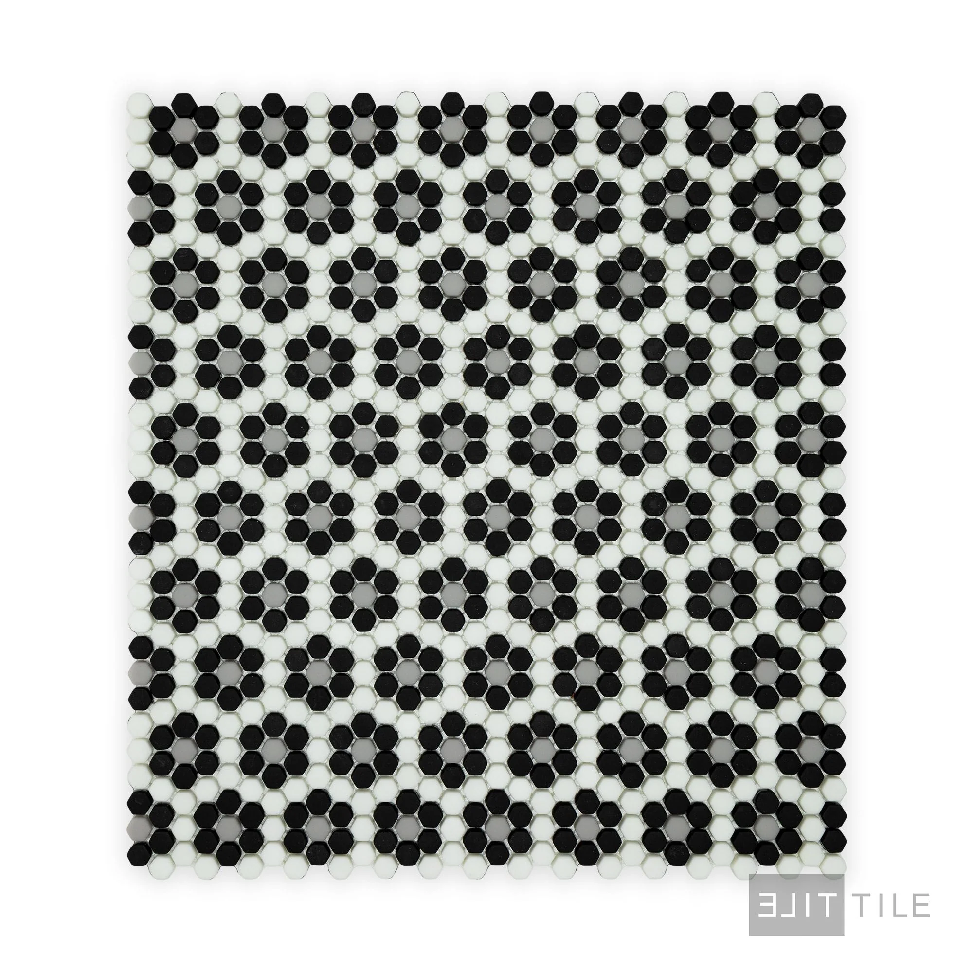 Geometro Dijon Classic 3/8" Hexagon Matte Recycled Glass Mosaic - Image 3