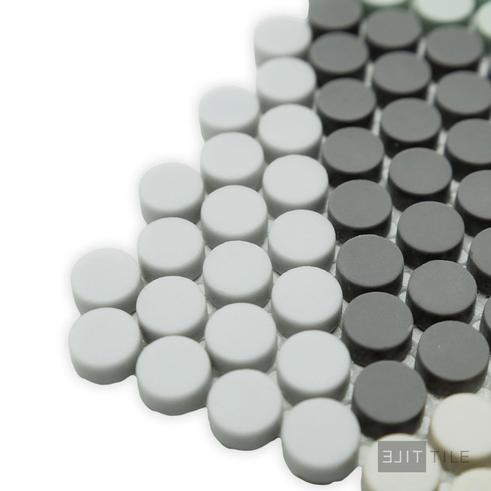 Geometro Hygee Log 1/2" Round Matte Recycled Glass Mosaic - Image 4