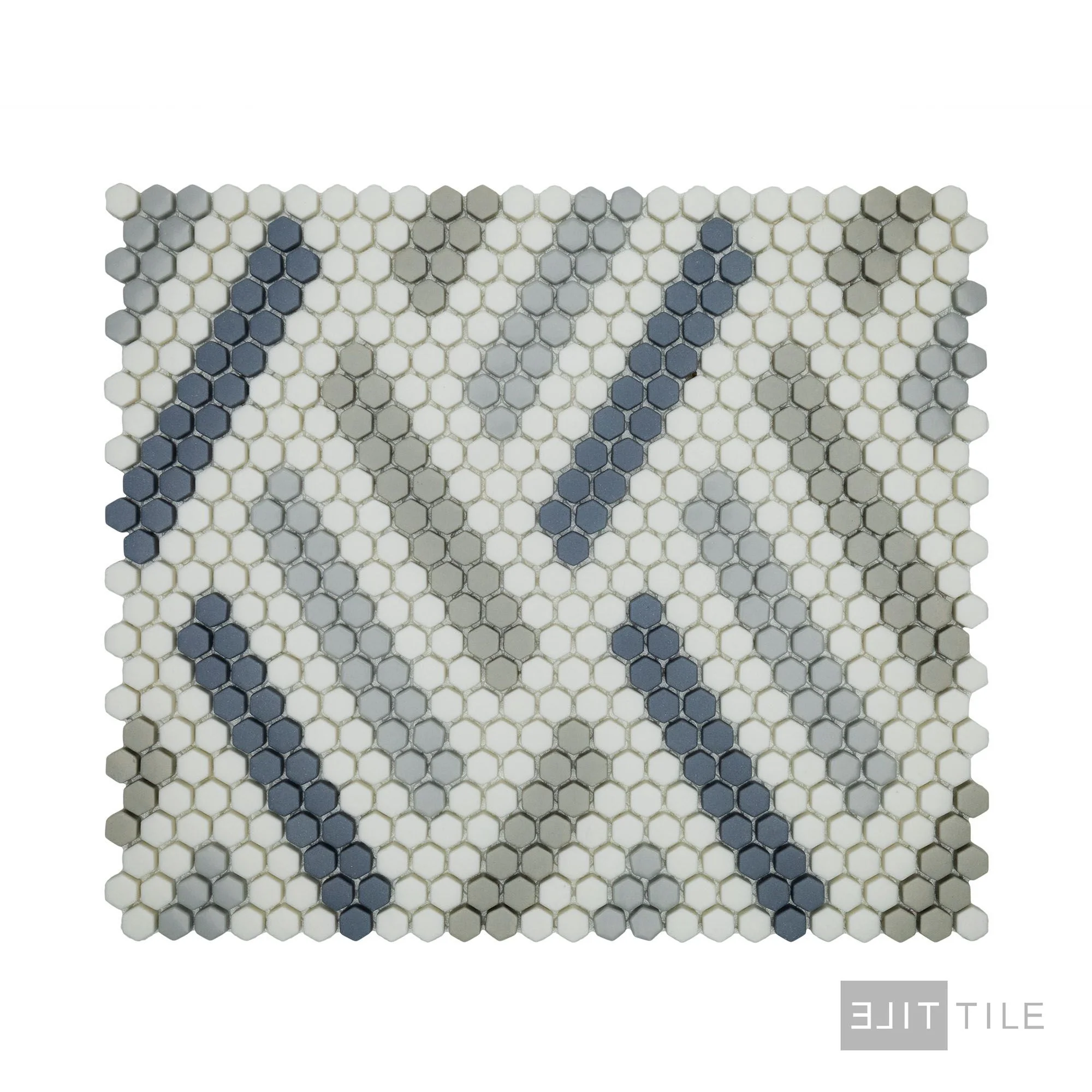 Geometro Missoni Retro 3/8" Hexagon Matte Recycled Glass Mosaic - Image 3