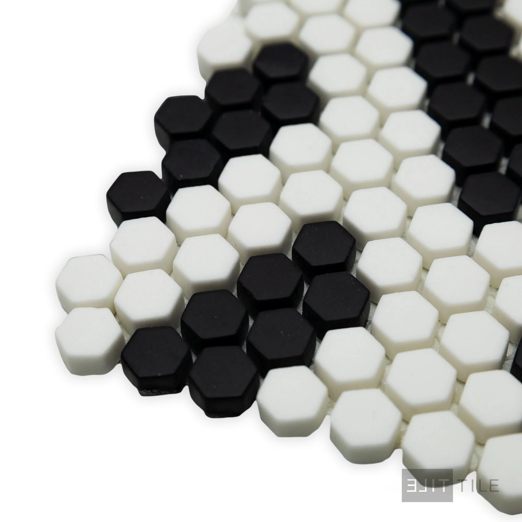Geometro Missoni Vintage 3/8" Hexagon Matte Recycled Glass Mosaic - Image 4