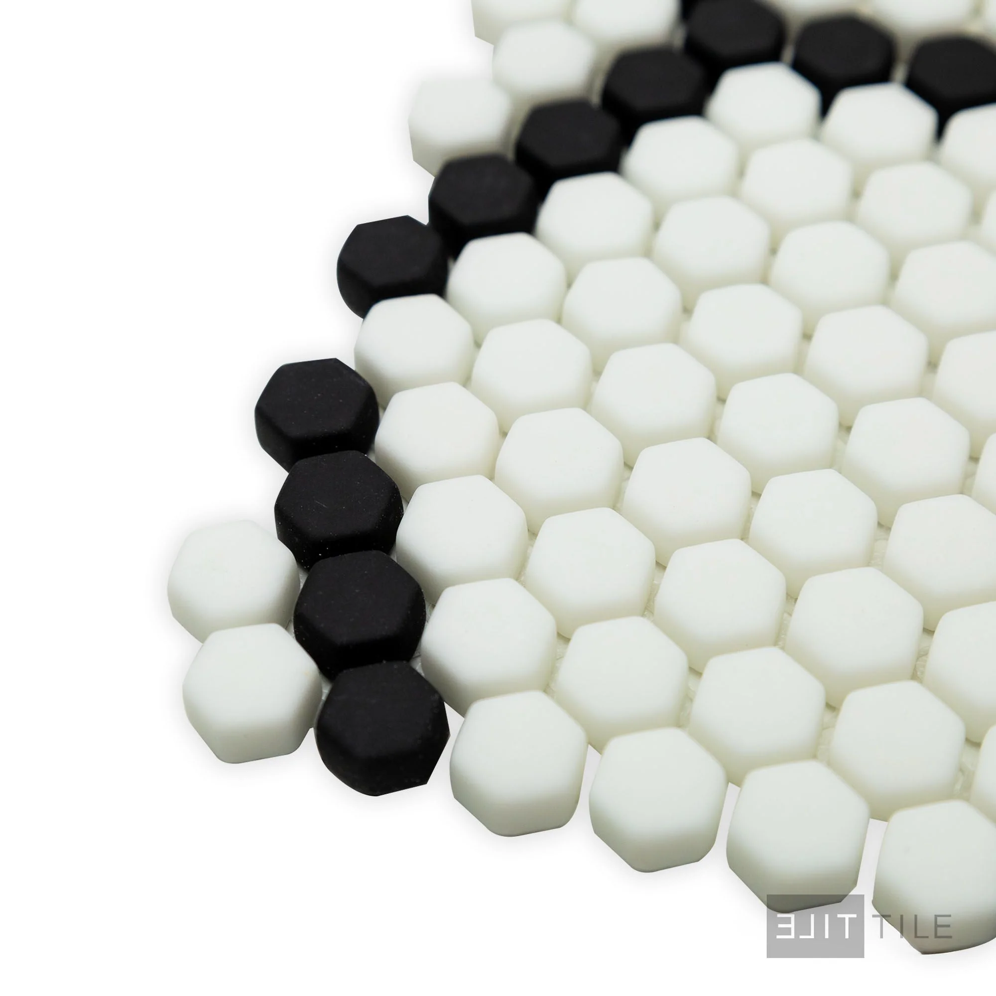 Geometro Tulle Classic 3/8" Hexagon Matte Recycled Glass Mosaic - Image 4