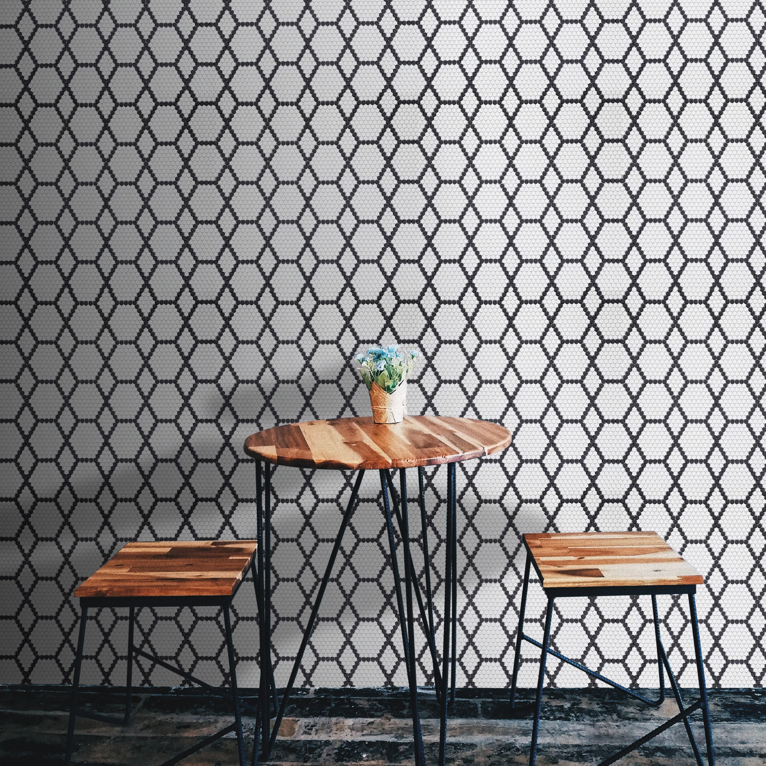 Geometro Tulle Classic 3/8" Hexagon Matte Recycled Glass Mosaic - Image 5