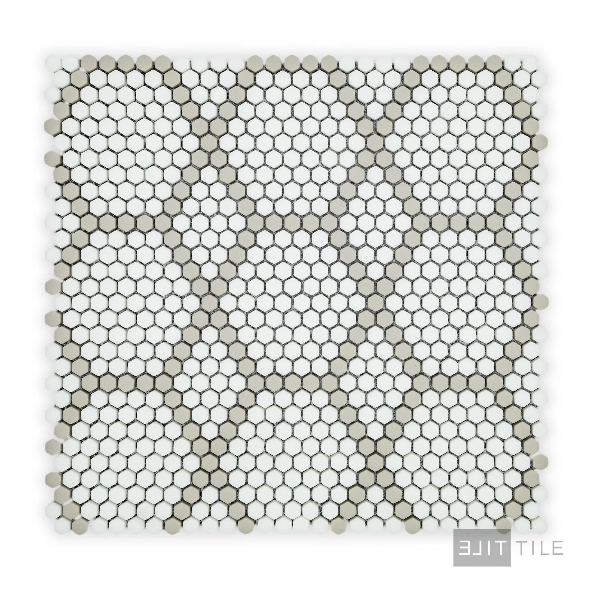 Geometro Tulle Country 3/8" Hexagon Matte Recycled Glass Mosaic - Image 3