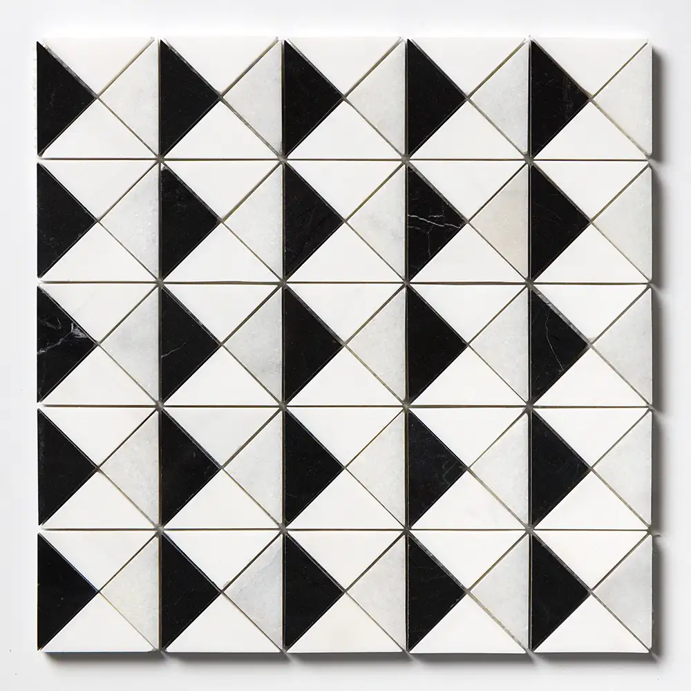 Glacier Marble Devon Mosaic 12.5X12.5 Glacier Black Snow White Multi Finish