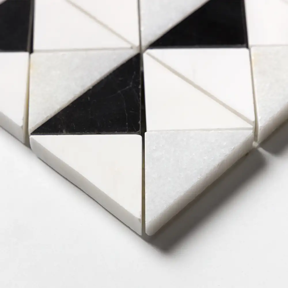 Glacier Marble Devon Mosaic 12.5X12.5 Glacier Black Snow White Multi Finish - Image 3