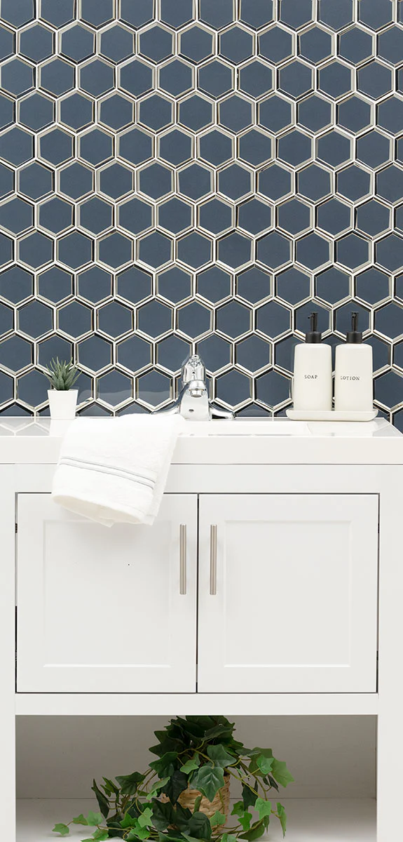 Vague Blue 3" Hexagon Mosaic - Image 2