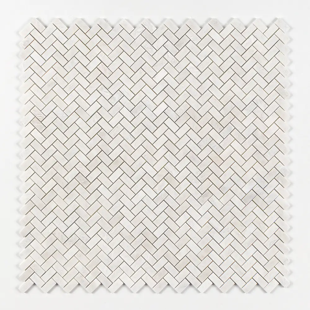 Iceberge Marble 1X2 Herringbone Mosaic 12-1/8X13-3/8 Iceberg Polished