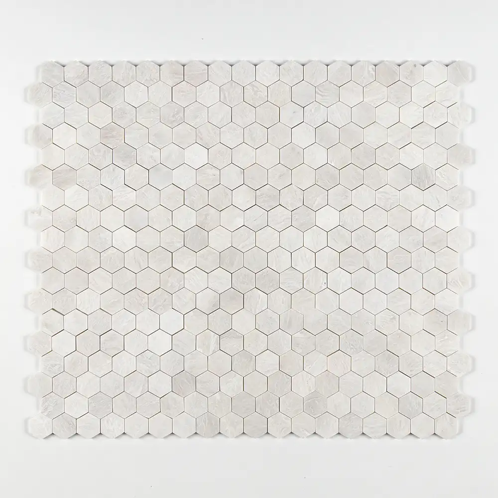 Iceberge Marble 2X2 Hexagon Mosaic 10-3/8X12 Iceberg Polished
