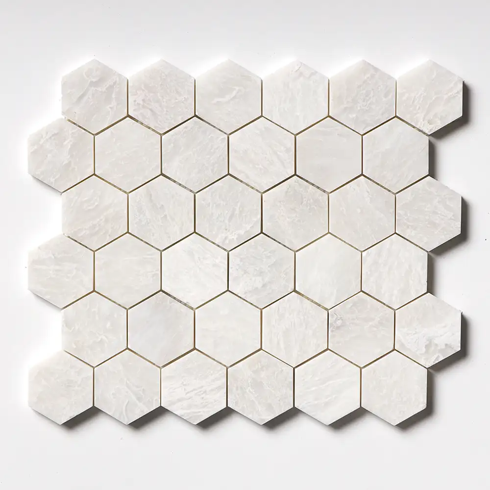 Iceberge Marble 2X2 Hexagon Mosaic 10-3/8X12 Iceberg Polished - Image 3