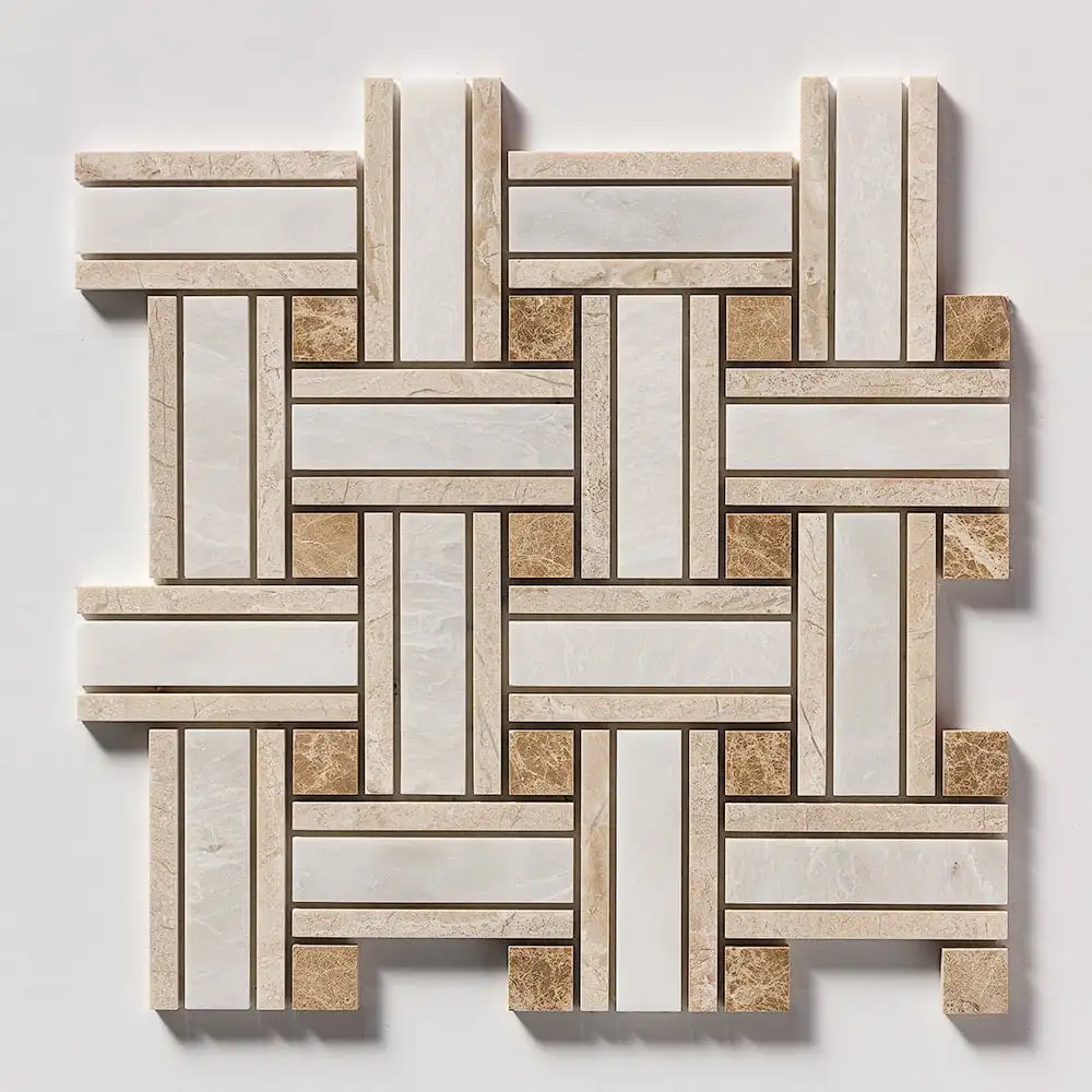 Iceberge Marble Lattice Mosaic 12X12 Iceberg Diana Royal Paradise Polished