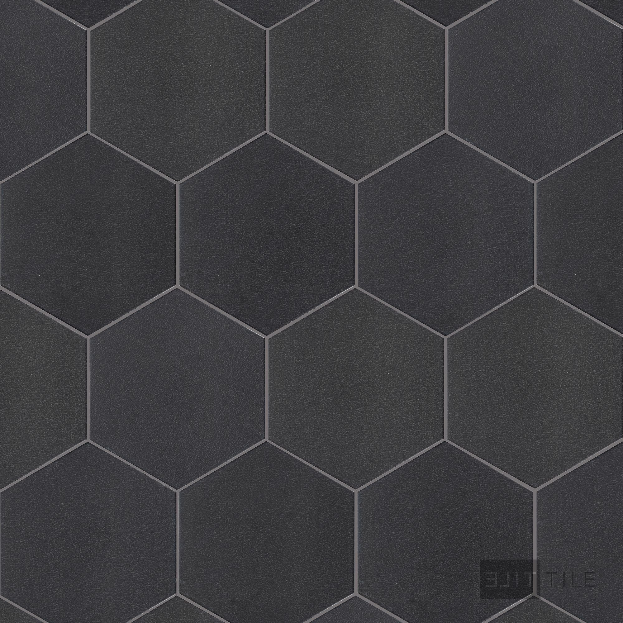 Inyo Floor Tile 8" Hex Ink Satin