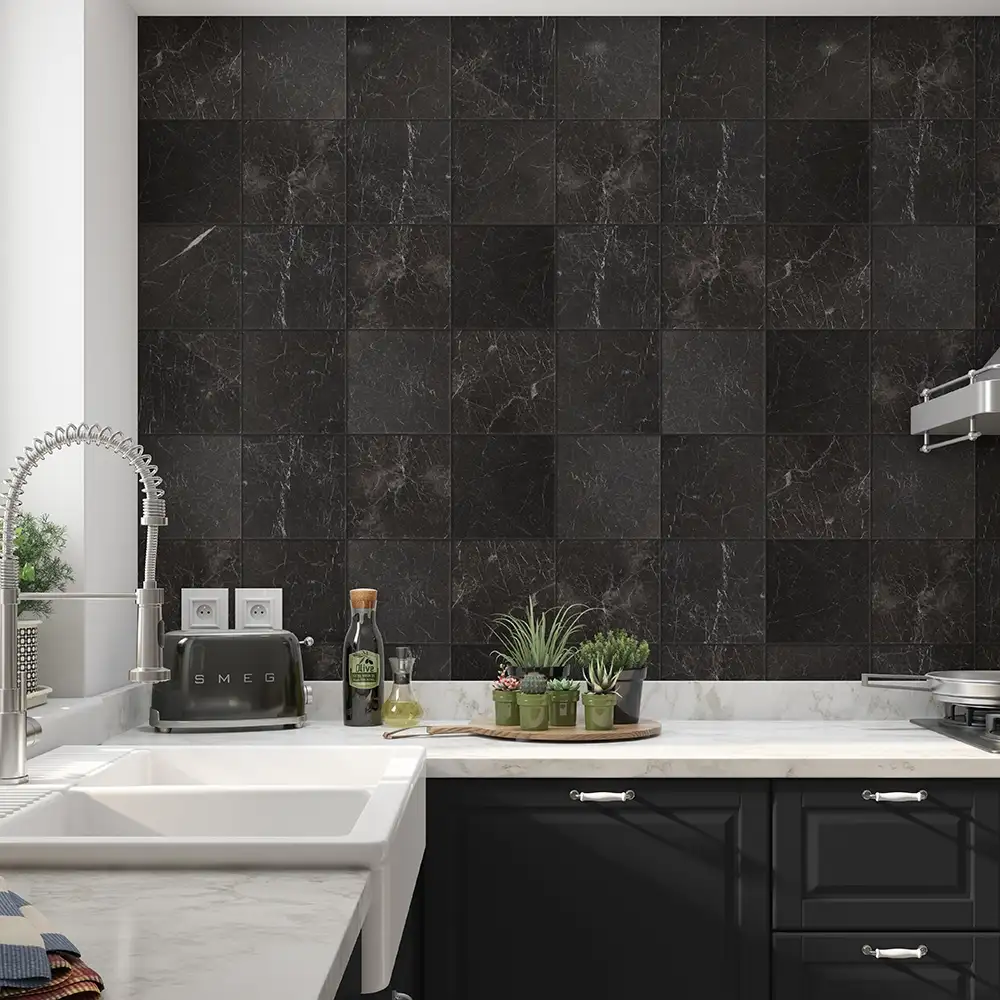Iris Black Marble 8X8 Iris Black Brushed Chiselled - Image 2