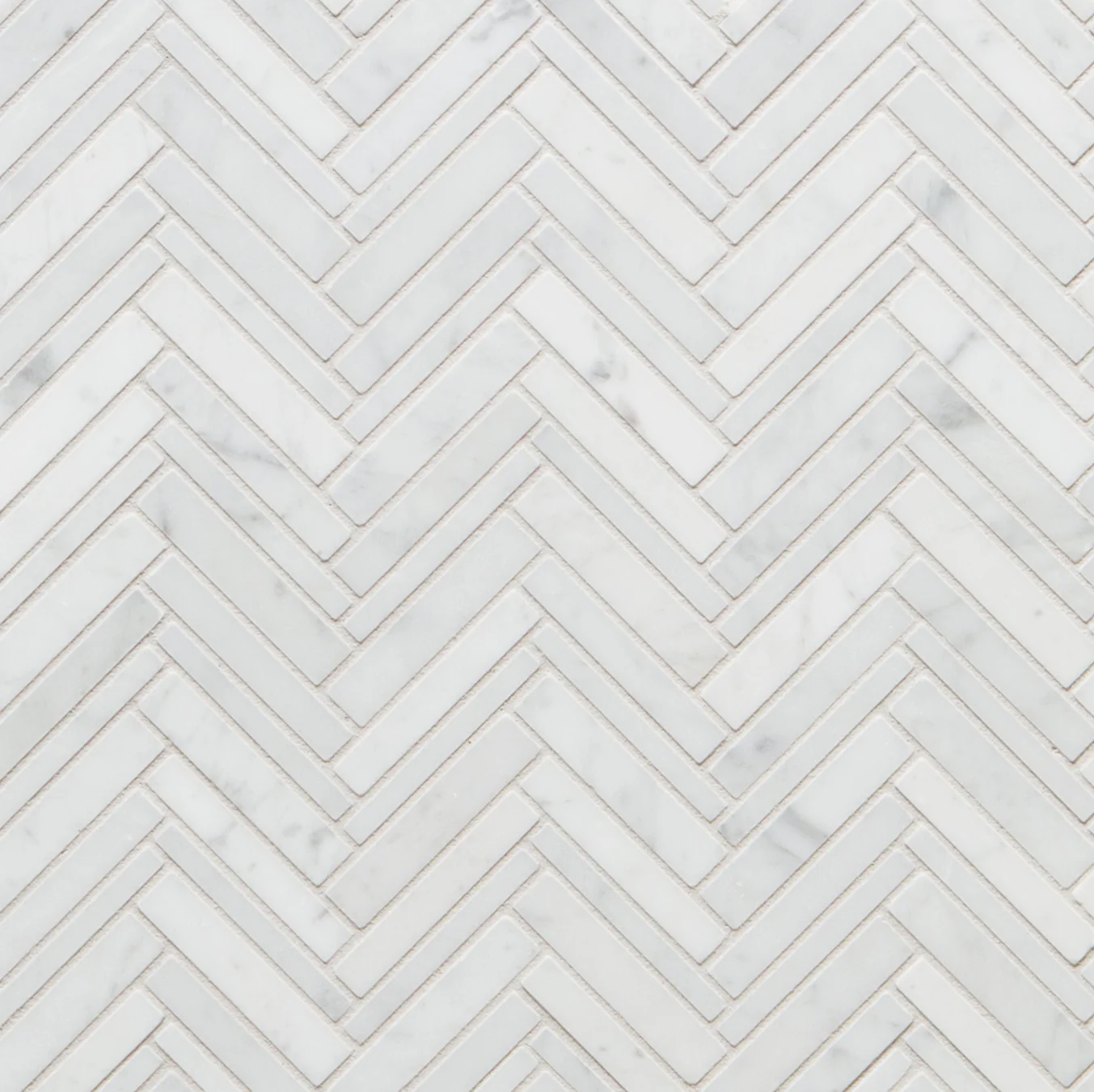 Jet Set Chevron Mosaic 10-3/4X11-3/8 Carrara Honed