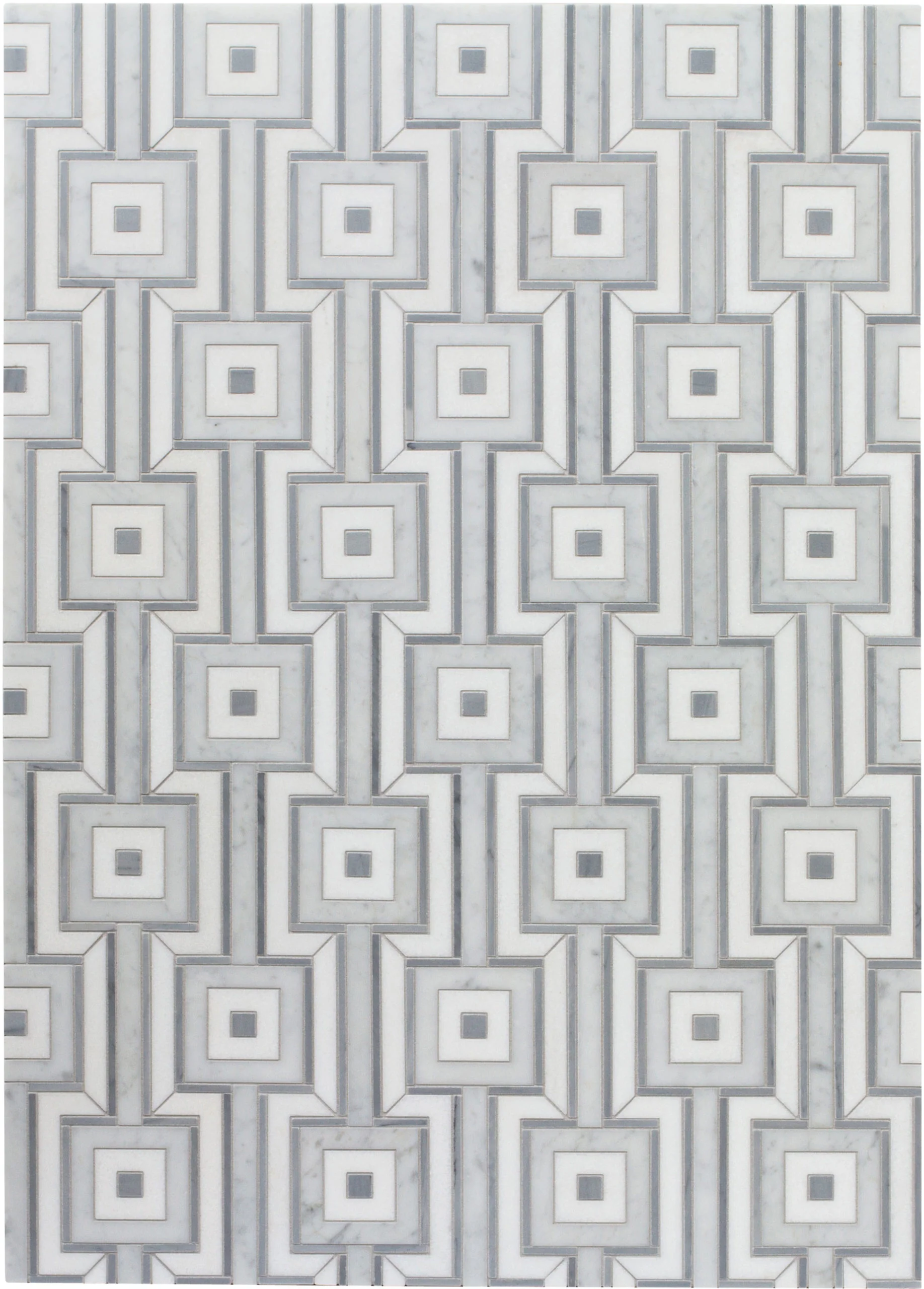 Jet Set Mosaic 10-3/4X15 Carrara Honed