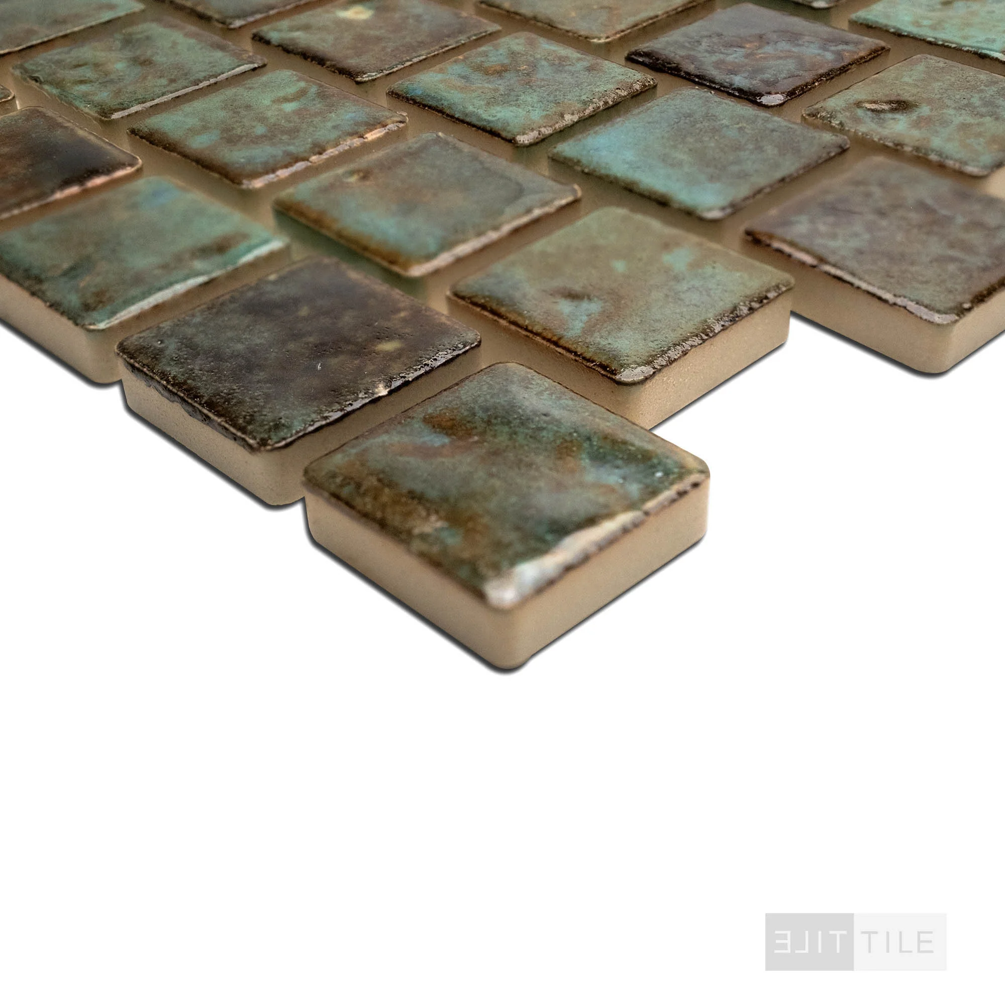 Joya 1X1 Square Verde Semi Gloss Mosaic - Image 3