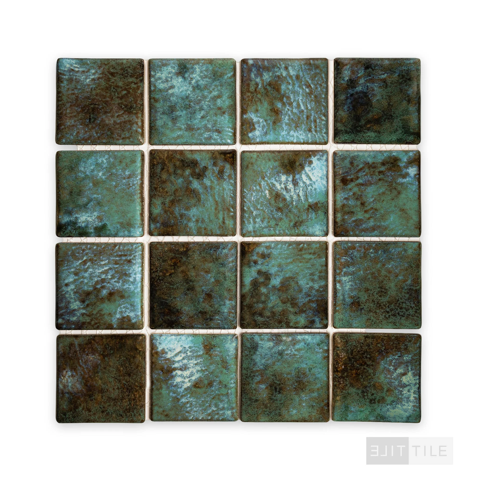 Joya 3X3 Square Verde Semi Gloss Mosaic - Image 2