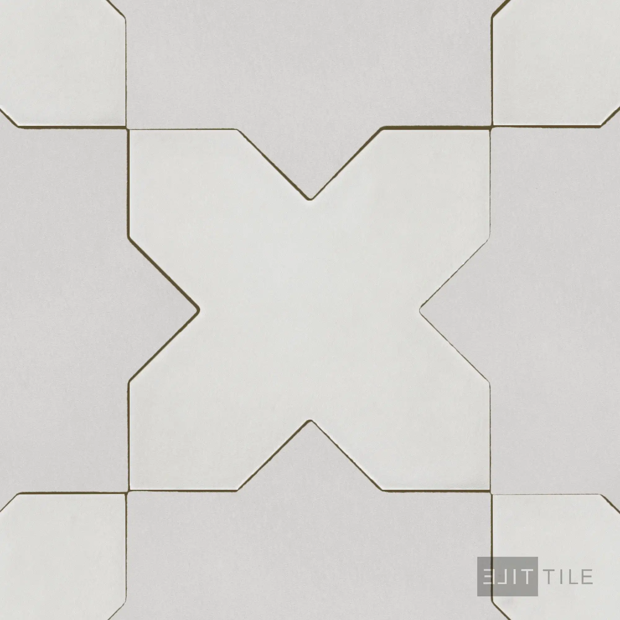 Kasbah Cross Porcelain Tile 5X5 Smoke Matte