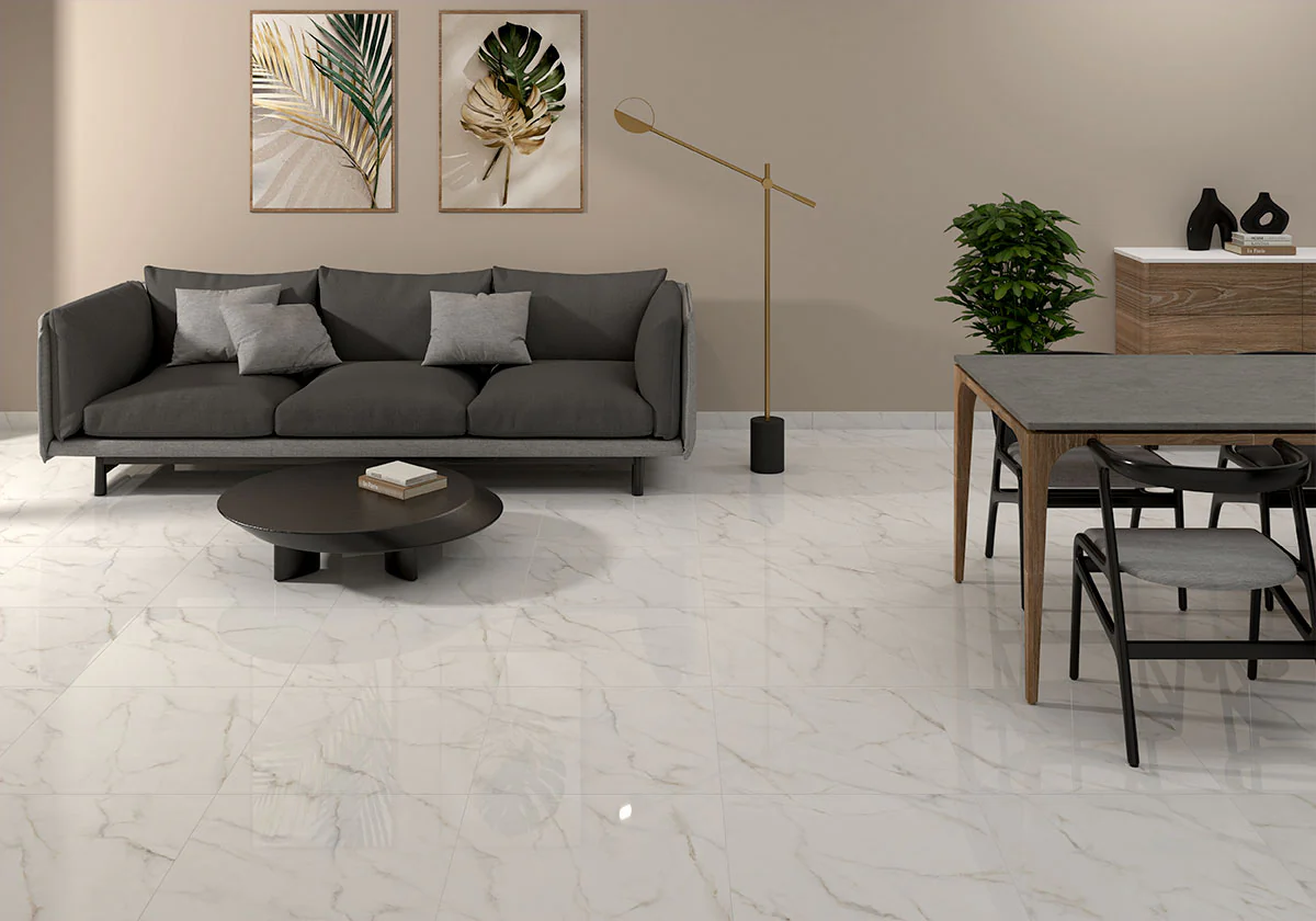 Kaya Porcelain Field Tile 24X24 Calacatta Lucca Polished - Image 2