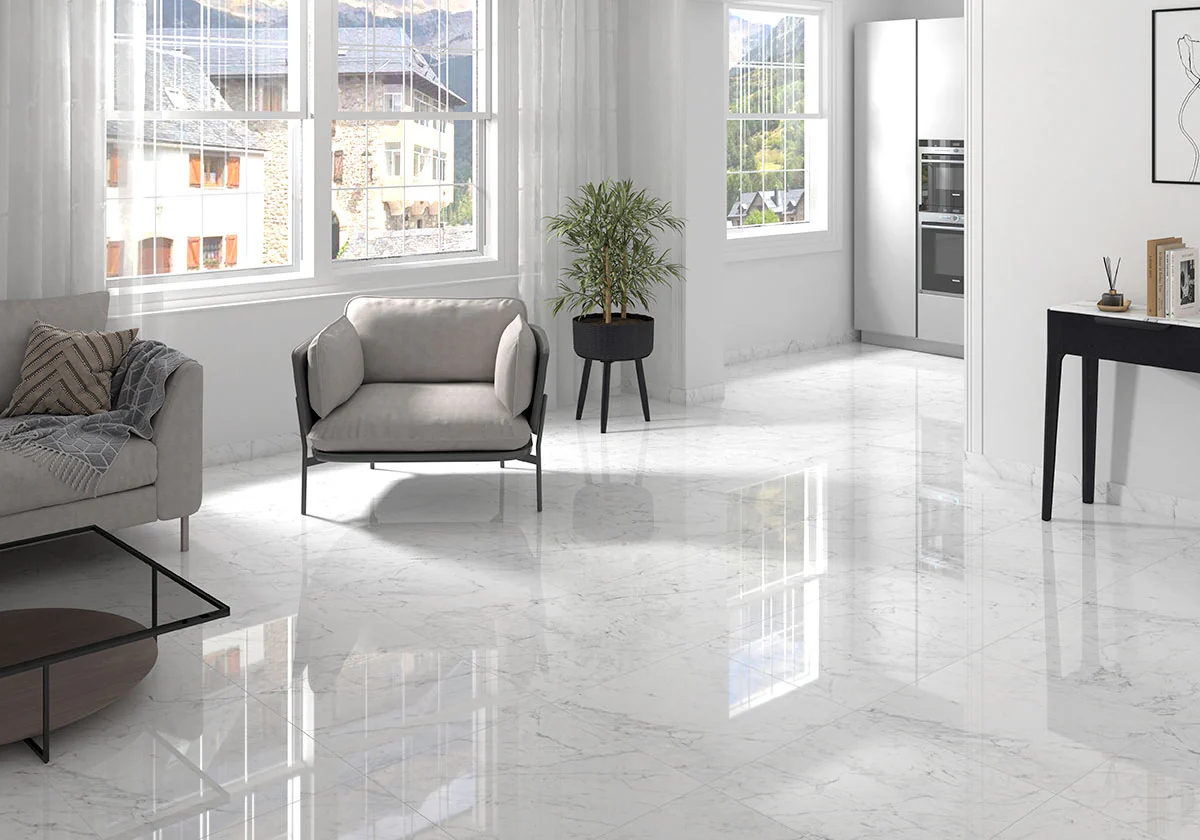 Kaya Porcelain Field Tile 24X24 Carrara Bianco Matte - Image 2