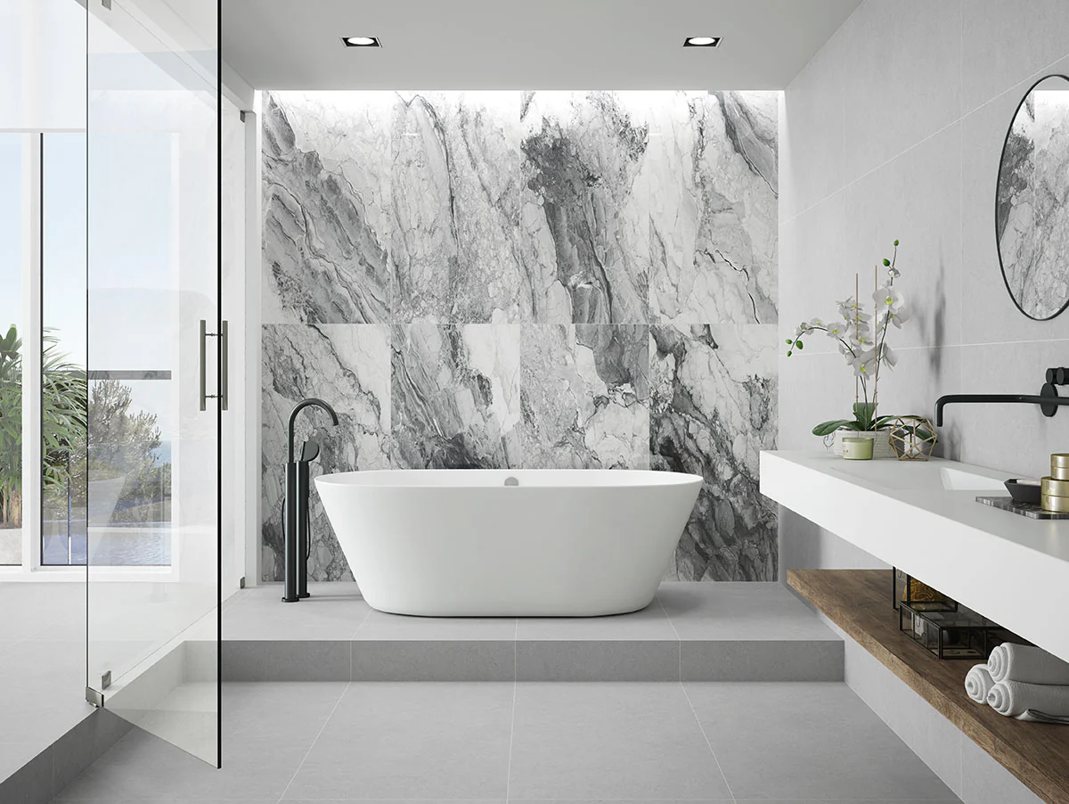 Kaya Porcelain Field Tile 24X48 Onda Gray Polished - Image 2