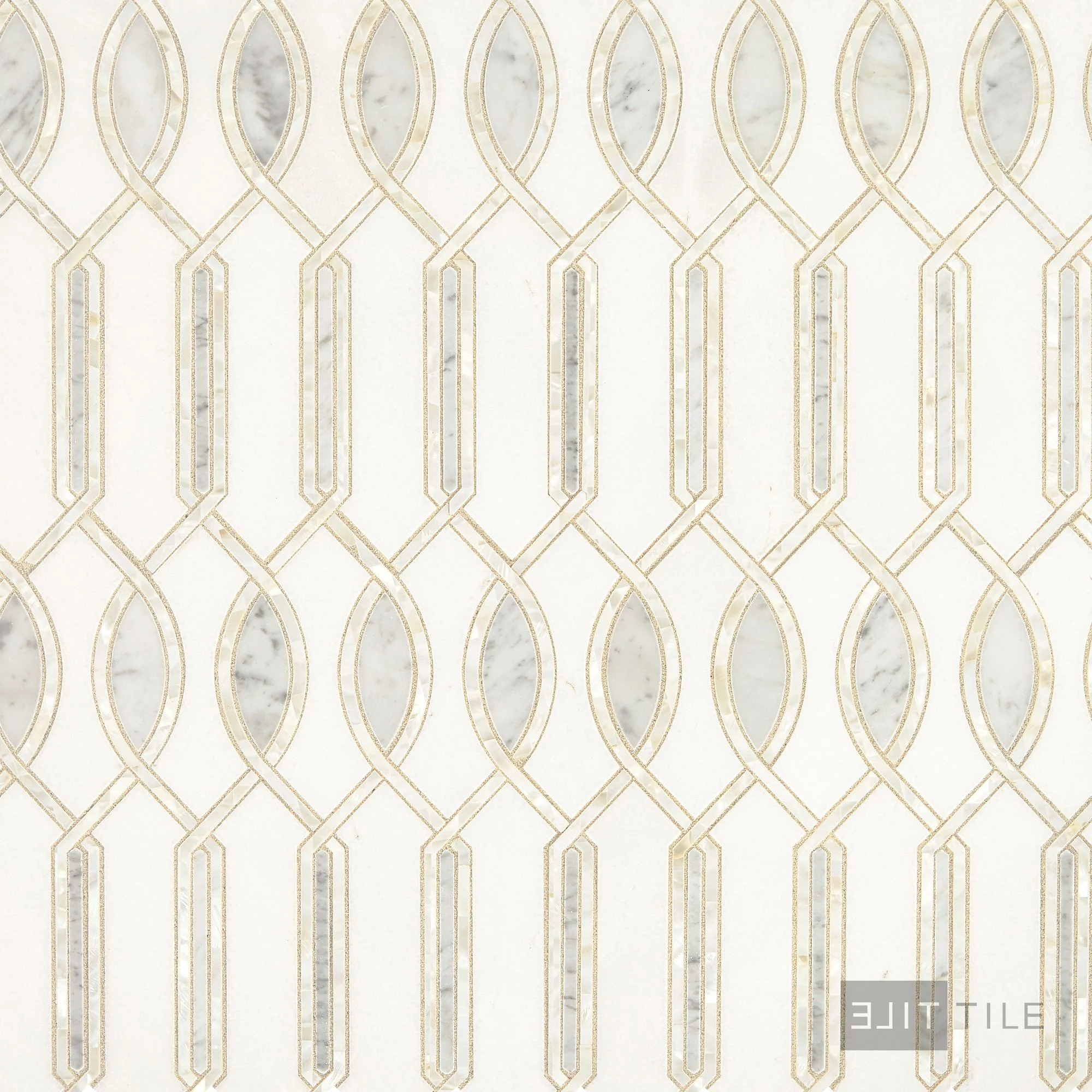 Lavaliere Natural Stone Mosaic 11X11 Carrara/Thassos/Mother Pearl Polished