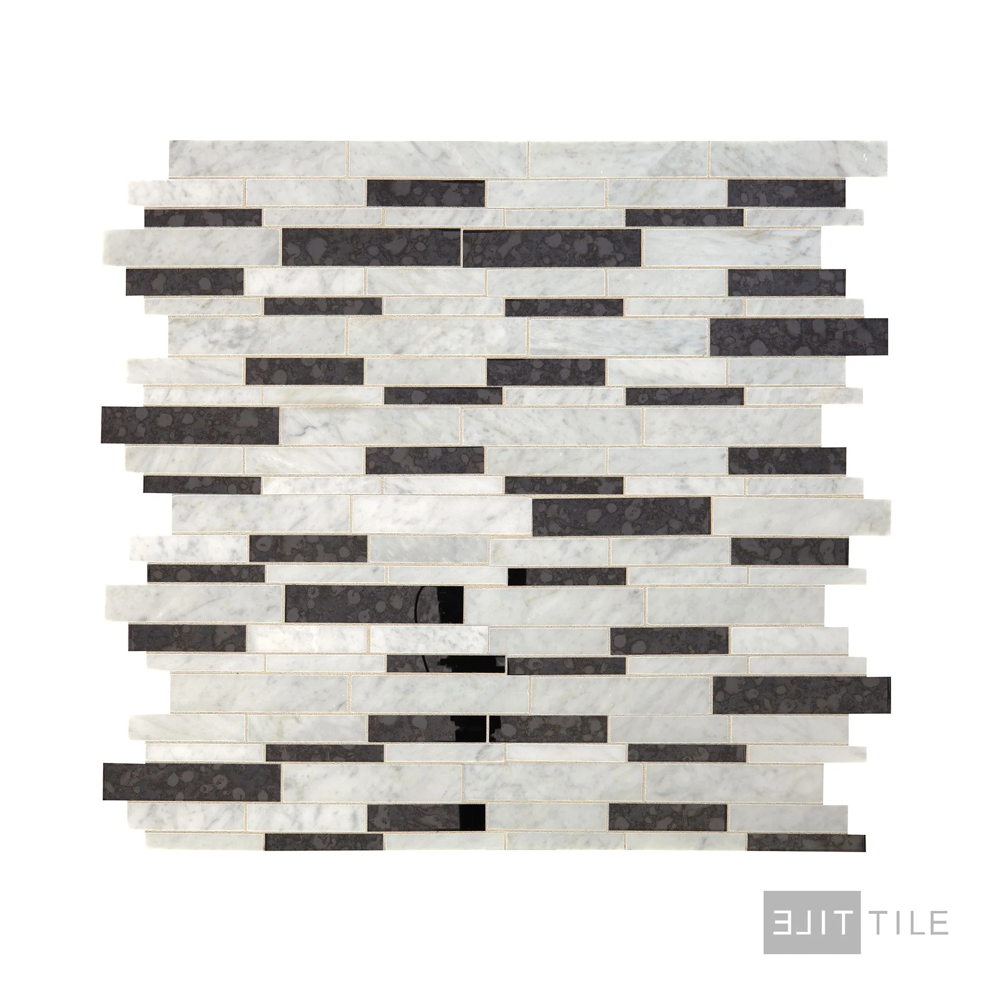 Lavaliere Natural Stone Mosaic 11X13 Carrara White/Black Ant Mirror Polished - Image 2