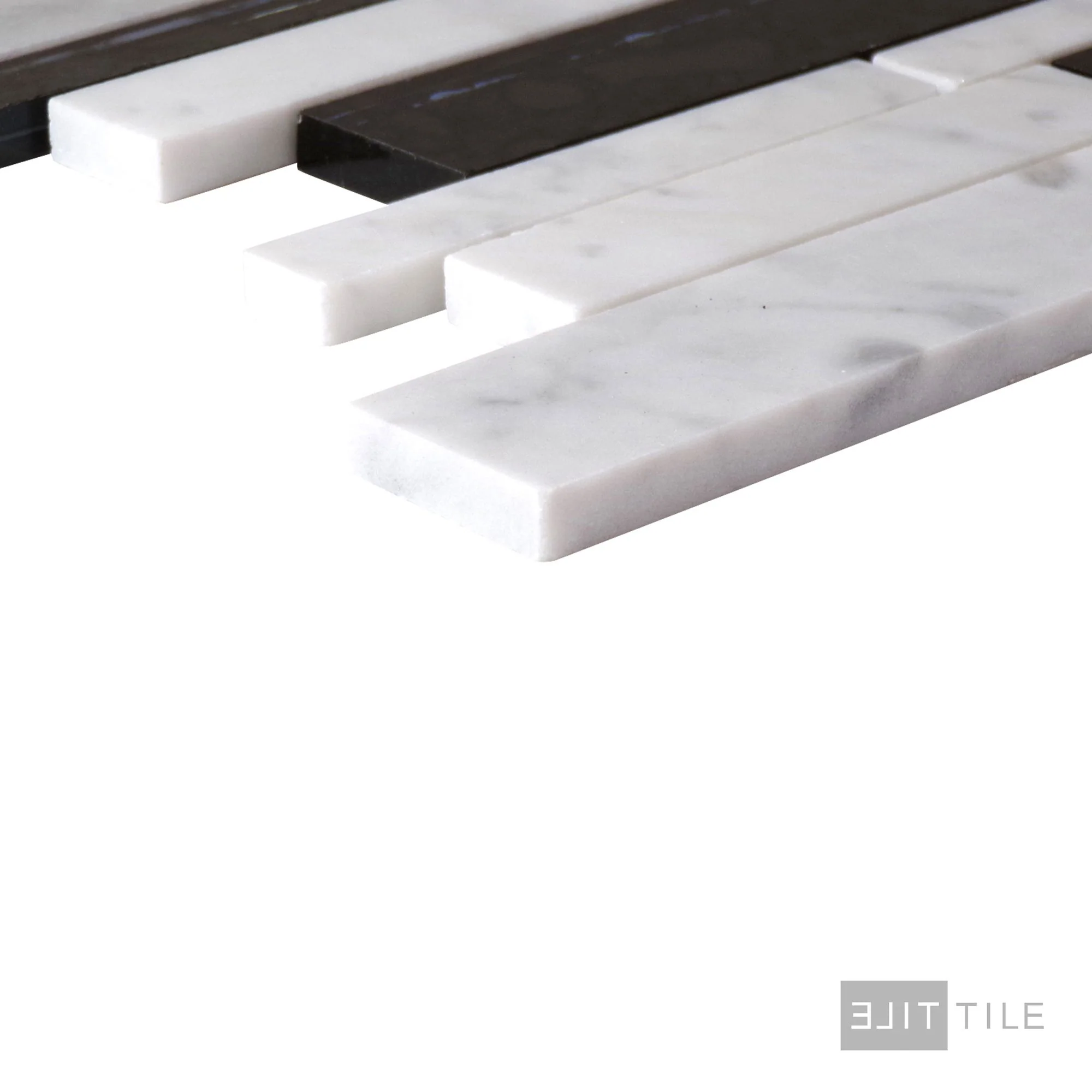 Lavaliere Natural Stone Mosaic 11X13 Carrara White/Black Ant Mirror Polished - Image 3