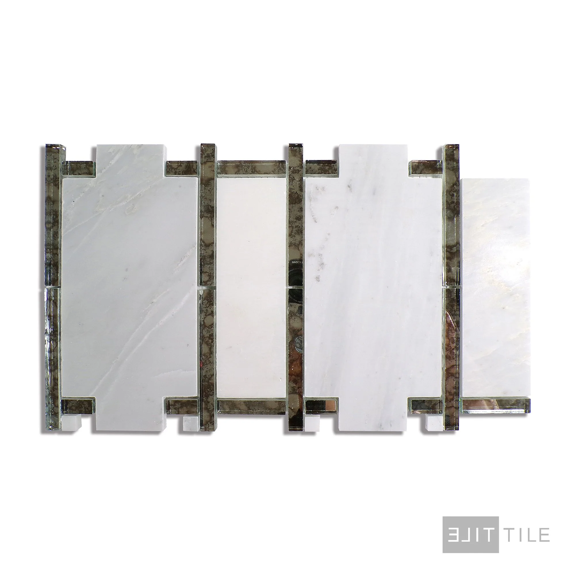 Lavaliere 9X15 Natural Stone Mosaic 9X15 First Snow Elegance/Ant Mirror Polished - Image 3