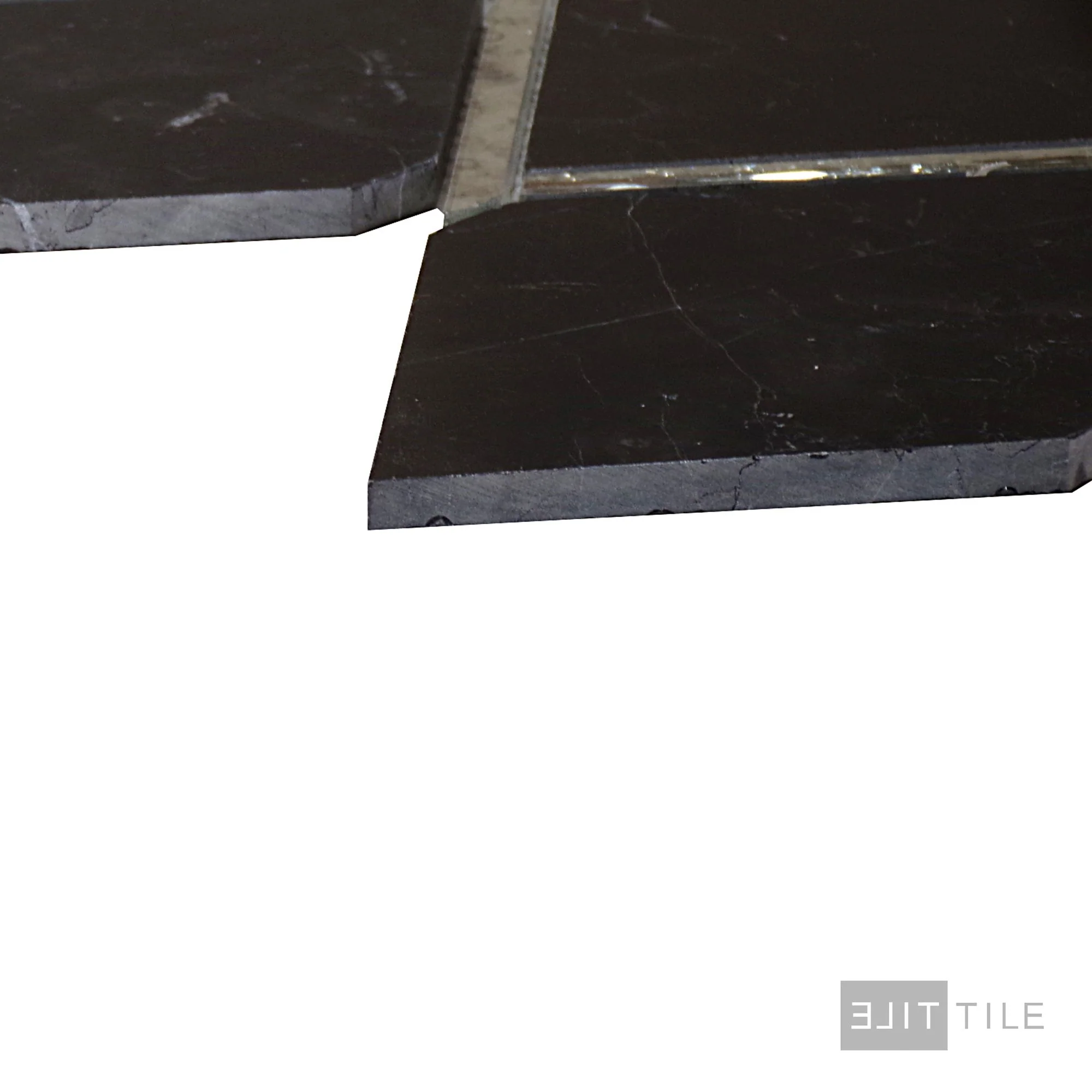 Lavaliere Natural Stone Mosaic 14X14 Nero Marquina /Antique Mirror Polished - Image 4