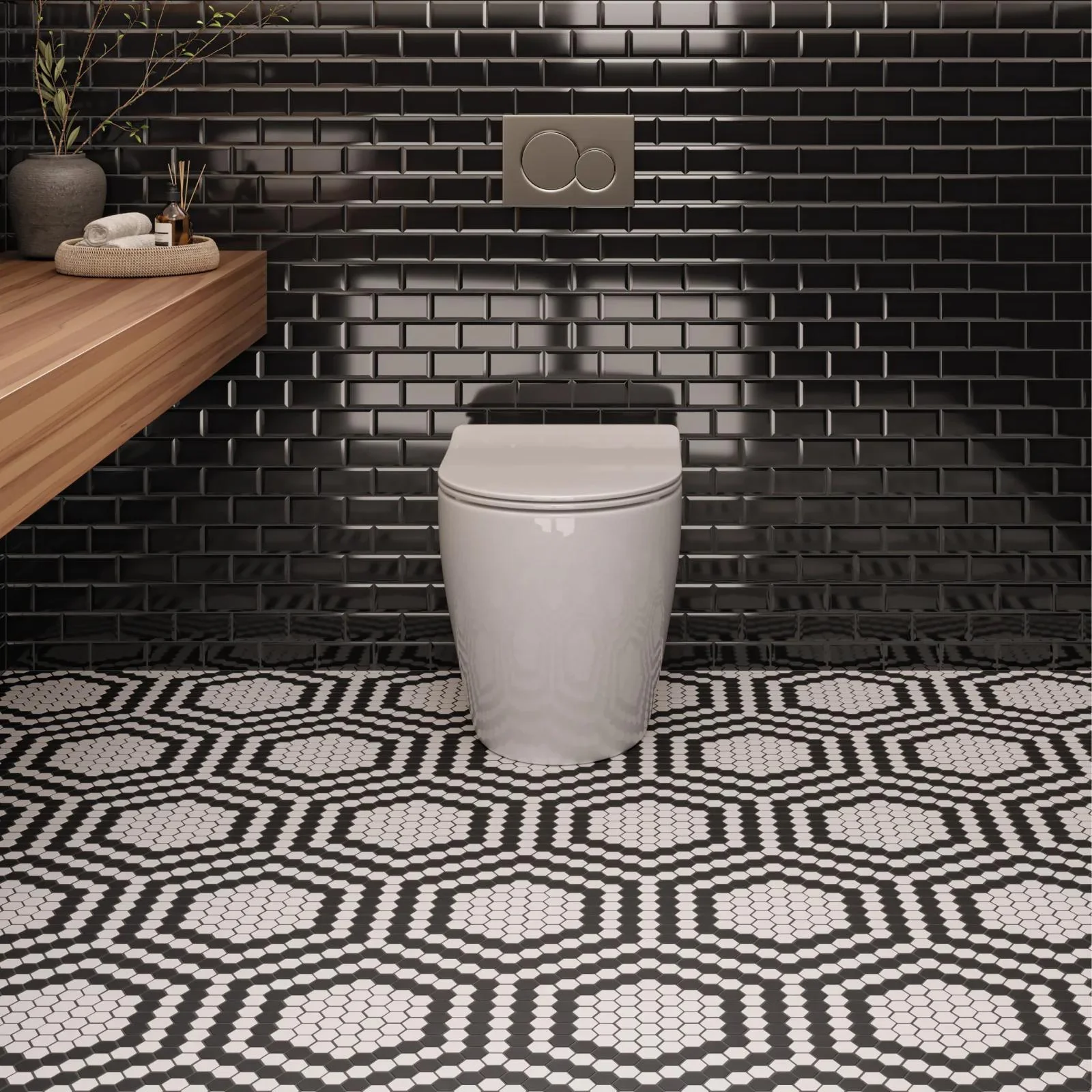 Le Café 1X1 Glazed Porcelain Mosaic 10-1/4X12-1/4 Deco Design 4 Matte - Image 2
