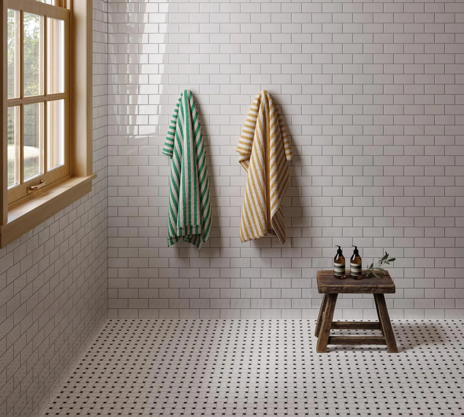 Le Café Basketweave Glazed Porcelain Mosaic 12X12 White/Black Mixed - Image 2