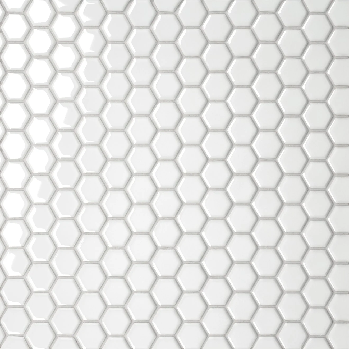 Le Café 1X1 Hexagon Glazed Porcelain Mosaic 10-1/4X11-3/4 White Gloss