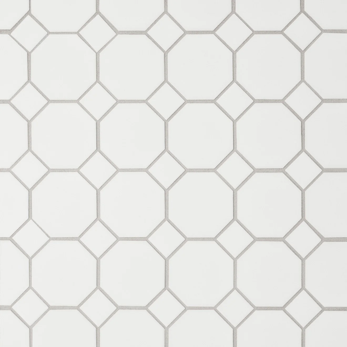 Le Café Octagon Glazed Porcelain Mosaic 11-5/8X11-5/8 White Matte