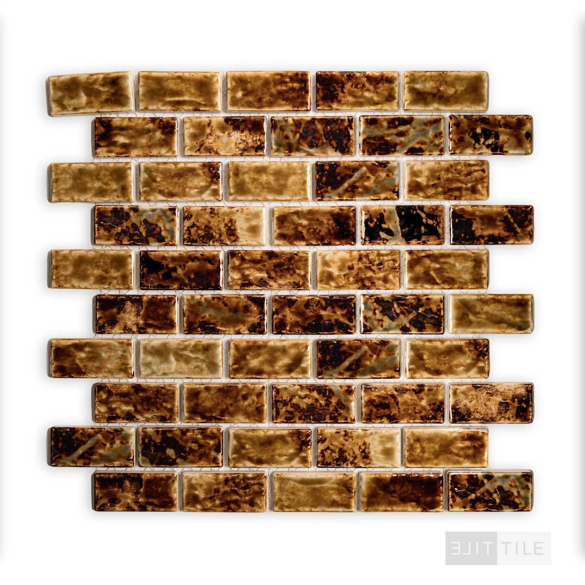Licata 1-1/8X2-1/4 Rectangle Onyx Gold Glossy Mosaic - Image 2