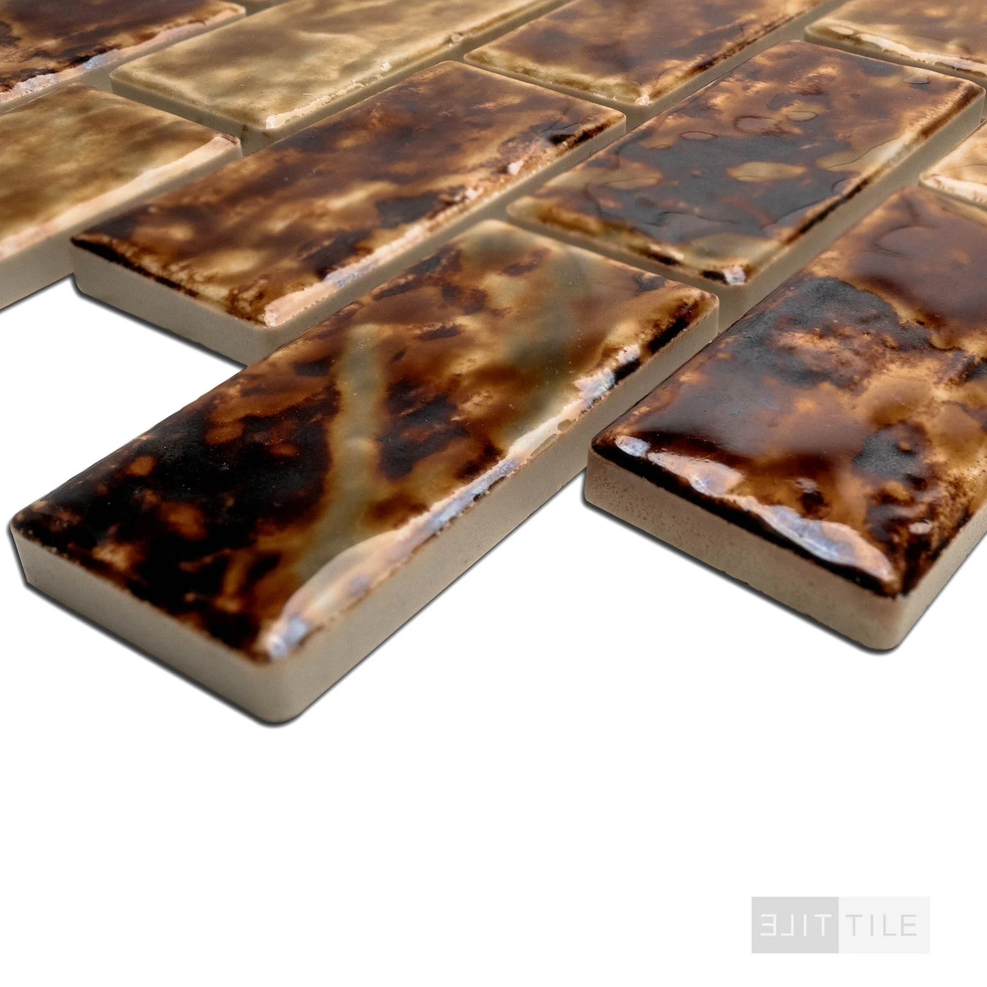 Licata 1-1/8X2-1/4 Rectangle Onyx Gold Glossy Mosaic - Image 3