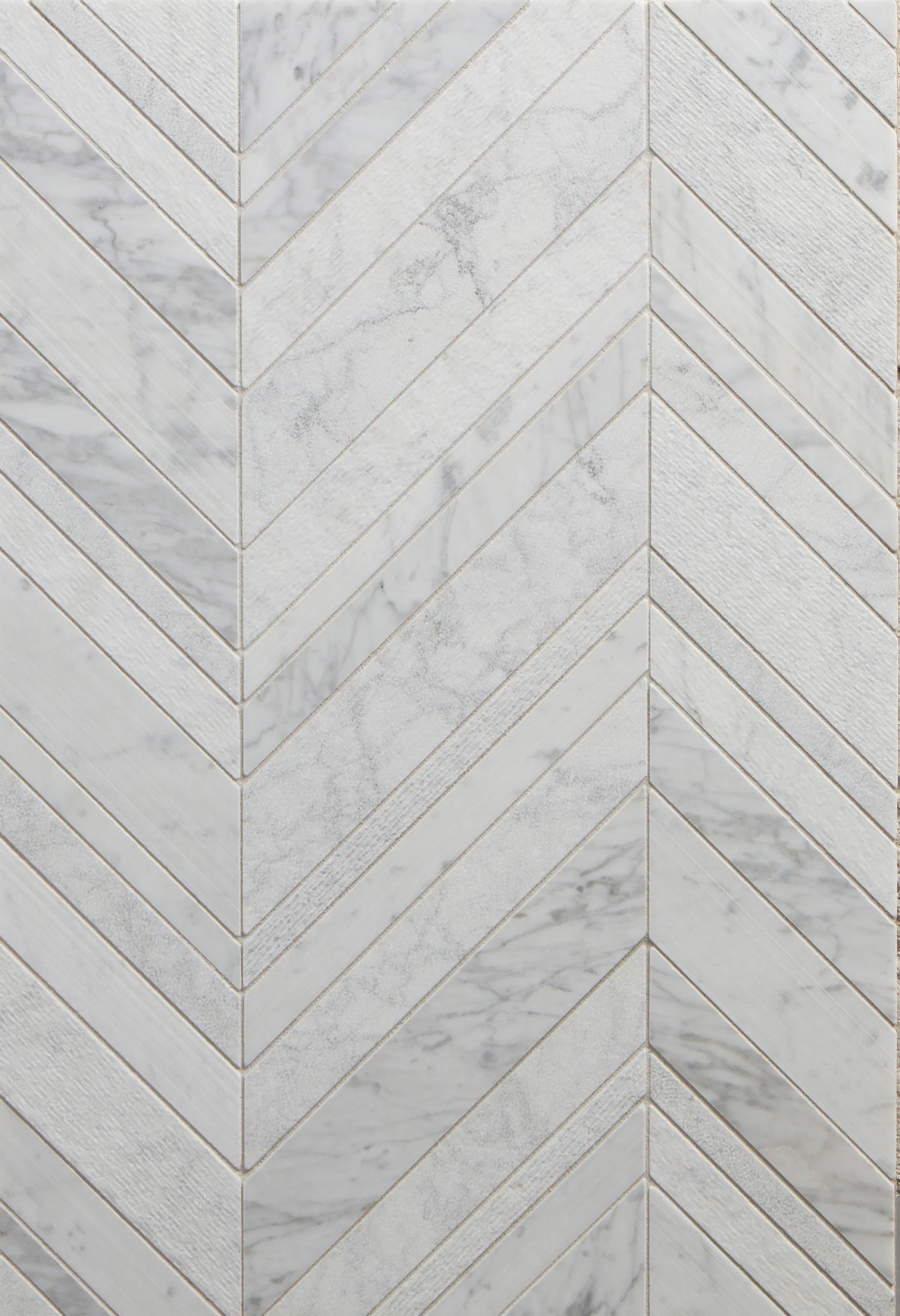 Lucca Chevron Mosaic 14X14 White Venatino Textured